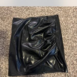 Amazon Black Faux Leather Pencil Skirt
